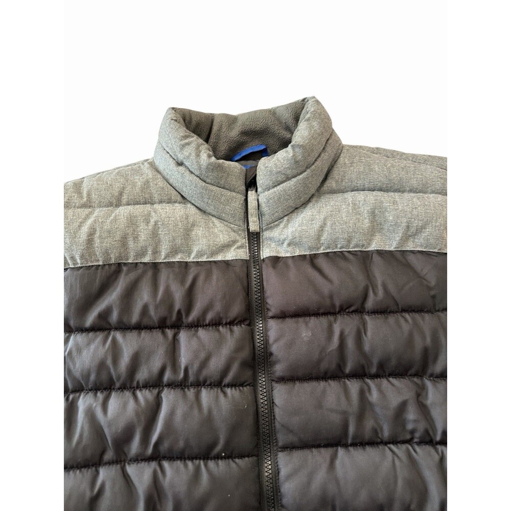 Old Navy Puffer Vest Men’s Large Black Gray Zip Up Sleeveless Jacket - Picture 3 of 8